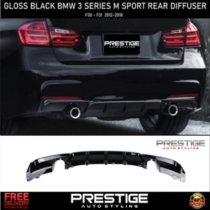 BMW 3 SERIES F30 REAR  BUMPER DIFFUSER VALANCE LIP GLOSS BLACK M PERFORMANCE - Picture 1 of 8