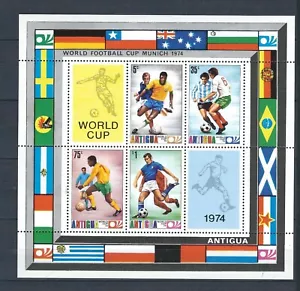 Antigua SC # 346a Soccer World Cup 1974 . Miniature Sheet . MNH - Picture 1 of 1