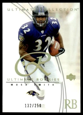2003 Upper Deck Ultimate Collection Musa Smith Rookie 132/250 Baltimore Ravens - Image 1 of 2