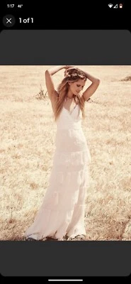 Maxi vestido de novia Free People de encaje en capas - talla 0-378 USD precio de venta sugerido por el fabricante Foto 1 de 4