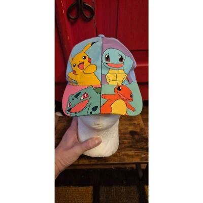 Gorra de béisbol 2016 Pokemon Kids OSFM gorra espalda ajustable Pikachu Squirtle usada en excelente estado  Foto 1 de 4