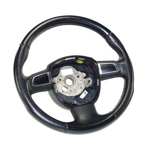 Sports Steering Wheel Leather Perforated Black Audi A4 B8 8K A5 8T - Picture 1 of 7