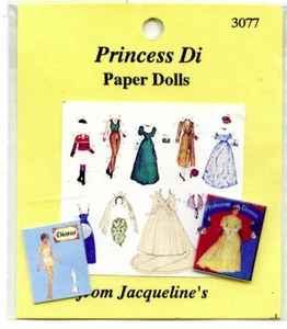 1:12th scale Dollhouse Miniatures - Princess Di Paper Dolls - Picture 1 of 1