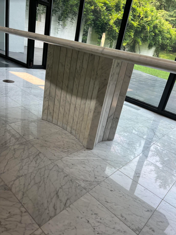 Solid Custom Marble Dinning Table, Handmade Furniture, 1987 - Image 1 of 4