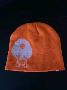 New Unusual Chegg Orange Beanie Ski Cap Hat Adult One Size Chicken Egg - Picture 1 of 4