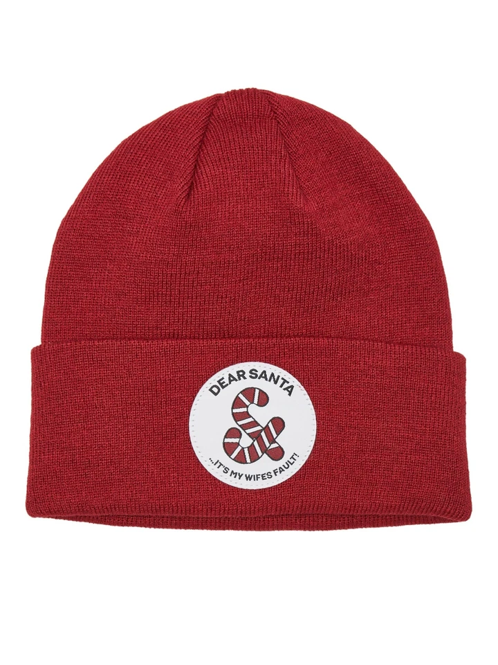 Jack&Jones Navidad Gorro Suave de Punto Navidad Tema Transpirable Sombrero - Imagen 1 de 1