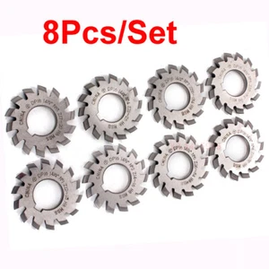 8 Pcs/Set Involute Gear Cutter DP8 DP10 DP16 DP20 DP22 PA14-1/2 HSS 8H Set No1-8 - Picture 1 of 7
