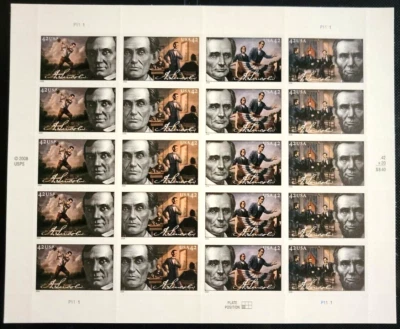 Scott #4383a (4380-83) Life of Abraham Lincoln Sheet of 20 Stamps - MNH - Image 1 of 2