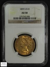 1899 S $10 Ten Dollar Liberty Head Gold Eagle NGC AU 58