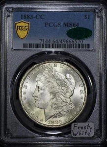 1883-CC Morgan Dollar PCGS & CAC MS-64; Frosty White - Picture 1 of 5