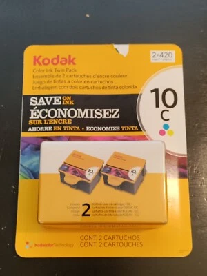 Twin Pack (2) Kodak Color Printer Ink Cartridges 10C 2x420 pages New and Sealed - Image 1 of 2