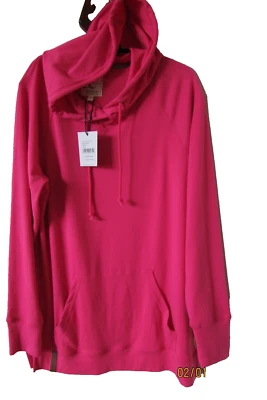 Ampersand Avenue Sudadera con Capucha Ranura Lateral ROSA INTENSO Suave y Elástica TOP-PEQUEÑA-NUEVA CON ETIQUETAS Foto 1 de 4