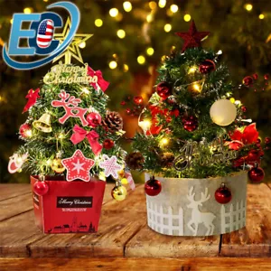 Albero di Natale artificiale da tavolo 2 piedi con luce LED e ornamenti arredamento casa di Natale - Foto 1 di 20