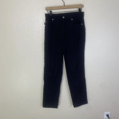 Escada Black Five Pocket Logo Stretch Cotton Elastane Straight Leg Pants 36 US 8 - Image 1 of 4