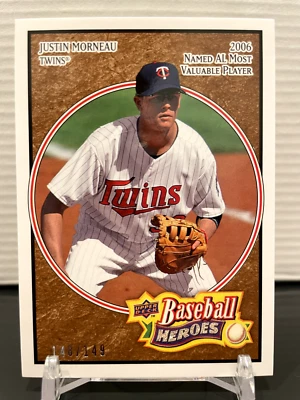 2008 Upper Deck Heroes ~ Brown ~  #100   Justin Morneau  /149   FREE SHIPPING - Image 1 of 2