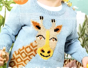 025 Childs Giraffe Jumper Knitting Pattern - Picture 1 of 1
