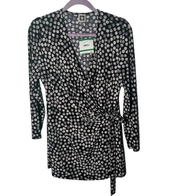 Anne Klein женщин черный белый в горошек искусственного надежном платье размер L длинным рукавом с Ярлыками - Изображение 1 из 4