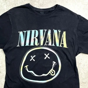 NIRVANA Smile Band T-shirt Van Tee Mens Equivalent to M Used CAVE-0 - Picture 1 of 5
