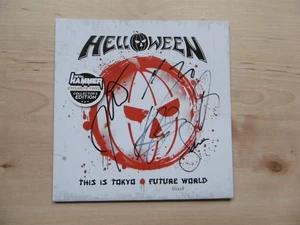Helloween Autografi Firmati Singolo 7" Vinile "This Is Tokyo - Future World" - Foto 1 di 1