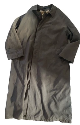 Abrigo Bloomingdales Hombre Largo Completo 44R Marrón Lana Forrado Falta Cinturón Foto 1 de 4