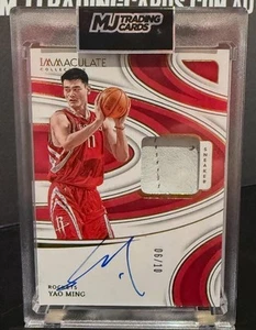 Yao Ming Sneaker Swatch Auto /10 🔥🔥🔥Oncard Auto Game Worn - Picture 1 of 3