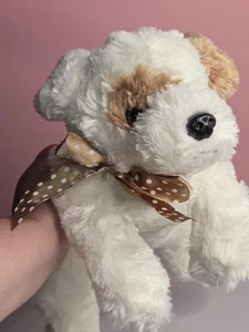 Bearington Collection White Tan Puppy Dog Plush Stuffed 15" Stuffed Animal - Picture 1 of 12