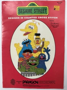Sesame Street Designs in Counted Cross Stitch Pattern Book Ernie Oscar Big Bird - Picture 1 of 7