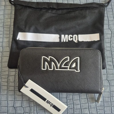 McQueen Black Calf Crossgrain Leather McQ Zip Around Wallet  BNWT rrp £190 - Image 1 of 4