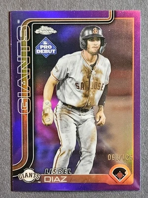2025 Topps Pro Debut Lisbel Diaz Purple Refractor /125 PDC-137 San Jose Giants  - Image 1 of 2
