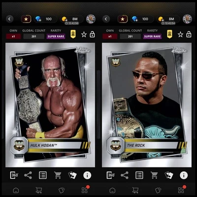 Topps WWE SLAM *DIGITAL* - Chrome X-Fractor x200 Cards, Hogan & The Rock Awards - Image 1 of 2