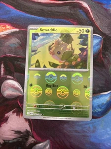 Sewaddle Poke Ball Holo 001/086 White Flare Common Pokemon TCG - Picture 1 of 2