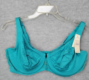 Cacique Bra True Embrace Unlined Full Coverage Blue Green Shaping 42DDD NWT - Picture 1 of 10