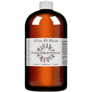 Orange blossom water facial toner 100% pure hydrosol pores spray mist bulk vegan - Picture 1 of 15