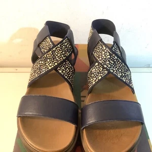 Inuovo, Sandalen, Leder mit Perlenbesatz, blau, neu mit Karton, UVP 59,99€  - Bild 1 von 5