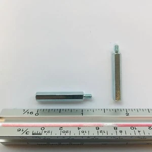 (PKG von 20) Abstandshalter, 3/16” Sechskant, M-F, 4-40, 1-1/16” Länge, Stahl-Zink Oberfläche - Bild 1 von 3