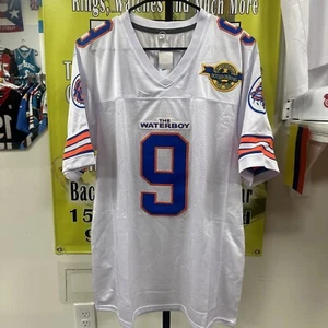 Maglia calcio bianca The Waterboy Bobby Boucher #9 Adam Sandler uomo M cani fango - Foto 1 di 11