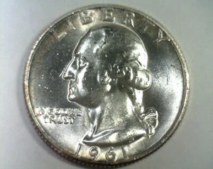 1961-D llanta tonificación Washington cuarto elección sin circular/talla gema UNC. / GEMA - Imagen 1 de 2