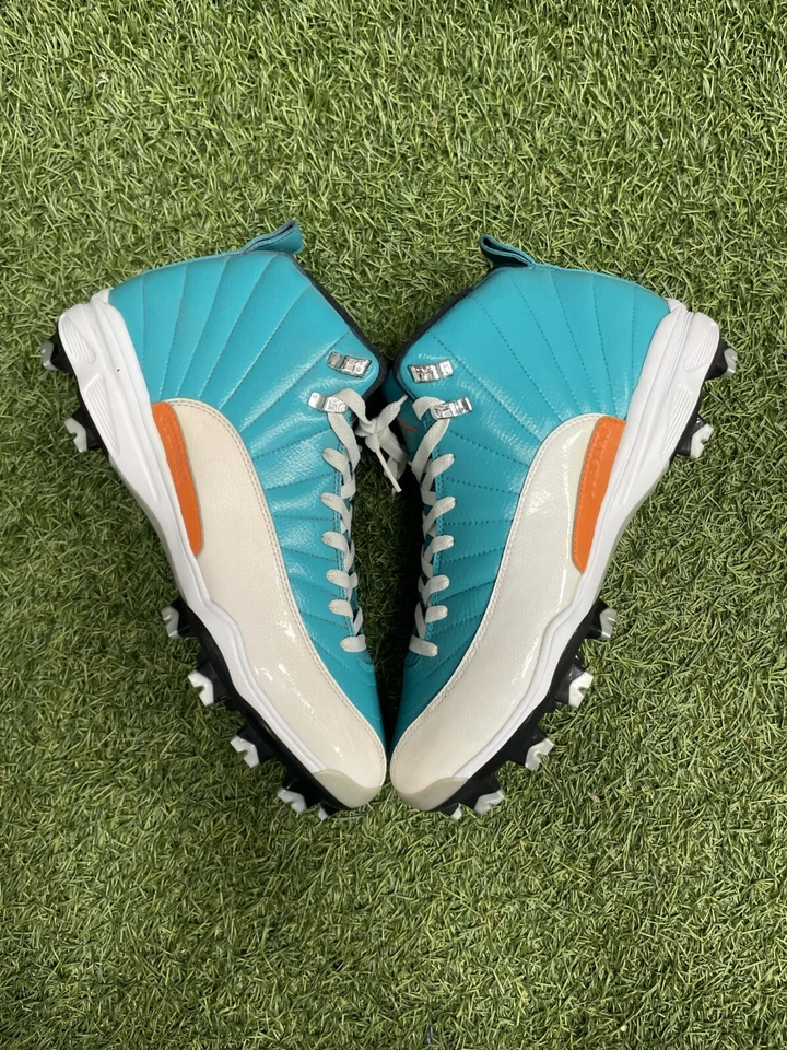 Air Jordan 12 Retro MCS CUSTOM "MIAMI DOLPHINS" [625219-001] SIZE 12.5 NK387 - Image 1 of 4