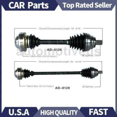 TrakMotive 2X Front Left Right CV Axle Shaft Joint For Volkswagen CC 2010 2009 - Image 1 of 3