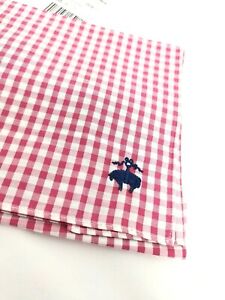 Brooks Brothers Red White Picnic Gingham Plaid Cotton Pocket Square NWT