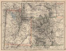 USA MOUNTAIN STATES.Utah,Colorado & South Wyoming.Railroads.JOHNSTON 1906 map