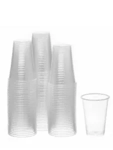 100 pcs DISPOSABLE CLEAR HEAVY PLASTIC CUPS 7 Oz. Free shipping - Picture 1 of 2