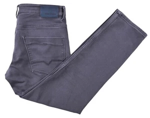 Pantalones de mezclilla ajustados Hugo BOSS ORANGE 63 negros polvorientos desgastados de algodón suave 33 x 29 - Imagen 1 de 10