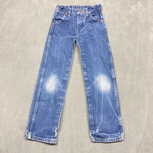 Wrangler 13MWZ Western Cowboy Jeans Boys 8 Slim Adjustable Waist Denim *Hole - Picture 1 of 7