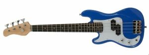 Left Handed Electric Base Guitar, 36 Inch Children's Mini Sized, Color: Blue