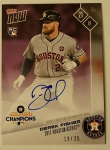Derek Fisher Houston Astros 2017 Topps Now WS Autograph Edition RC WSC-22C 19/25 - Picture 1 of 2