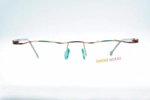 Vintage Contro Verse 3130 010-40 Colorful Black Half-Rim Glasses Frame NOS - Picture 1 of 6