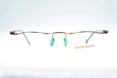 Vintage Contro Verse 3130 010-40 Colorful Black Half-Rim Glasses Frame NOS - Image 1 of 4