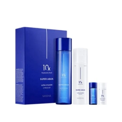 Missha Super Aqua Hyalon Juego de 2 Piezas Esencia Tónica 200ml Emulsión 130ml Regalo Gratis Foto 1 de 4