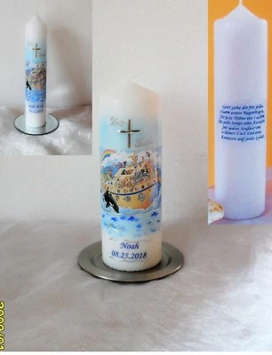 HANDARBEIT Taufkerze,Kommunionkerze Konfirmation "Arche Noah"Junge,Mädchen Konfirmation
